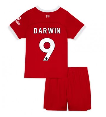 Liverpool Darwin Nunez #9 Koszulka Podstawowych Dziecięca 2023-24 Krótki Rękaw (+ Krótkie spodenki)